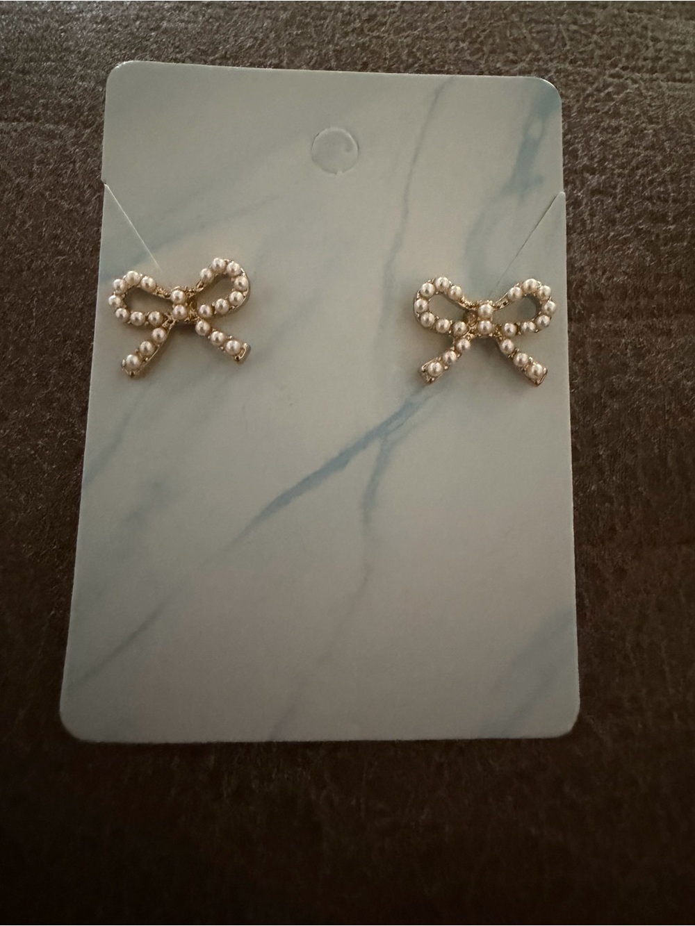 Parklane Pearl Bow Stud Earrings - Gold Tone